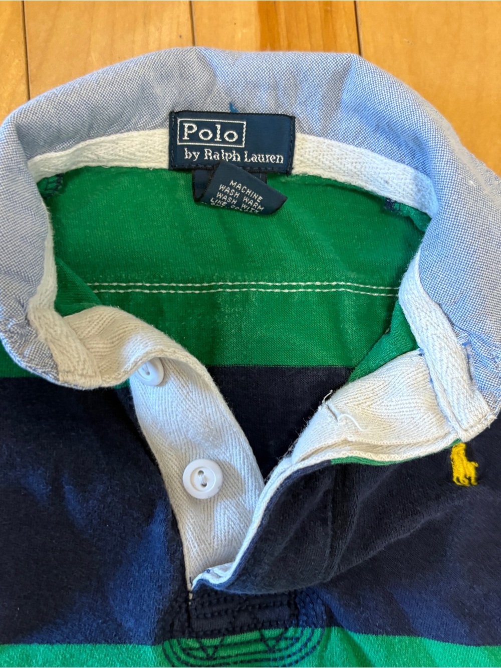 Vintage Polo by Ralph Lauren infant toddler boys striped cotton jersey rugby 2T - Picture 6 of 10